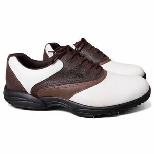 FootJoy GreenJoys Golf Shoes Mens 10.5 M Brown White Saddle Oxford Laces Spikes